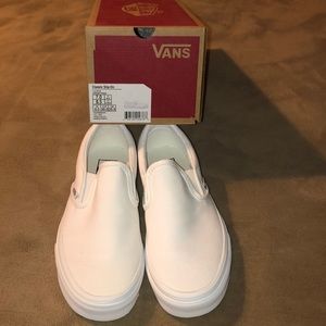 True white vans, classic slip ons